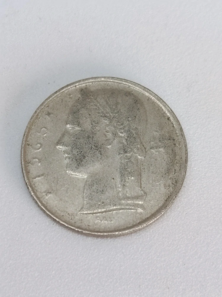 Belgie 5 franků, 1965 Popisek v holandštině - "BELGIË"