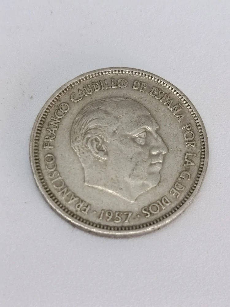 Španělsko 25 pesetas, 1957 59 inside the star