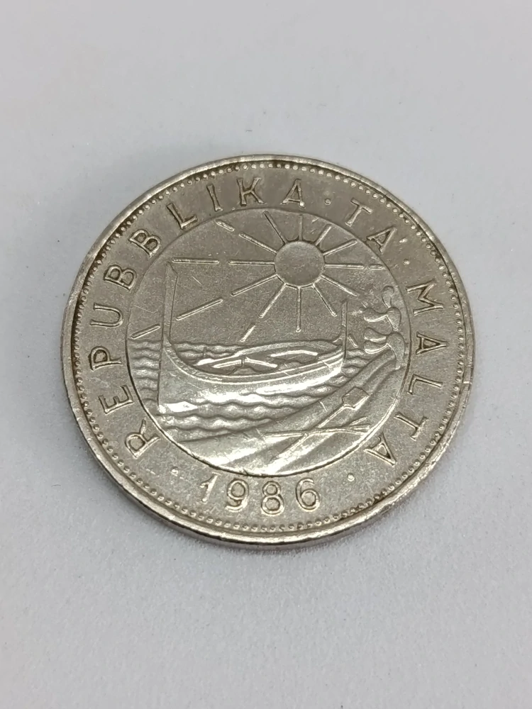 Malta 1 lira, 1986