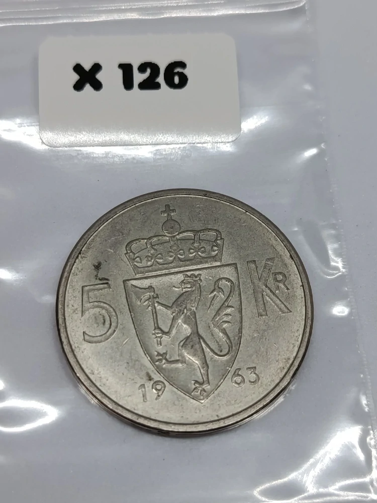 Norsko 5 korun, 1963