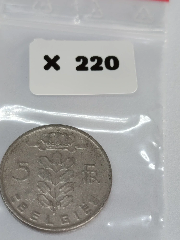 Belgie 5 franků, 1965 Popisek v holandštině - "BELGIË"