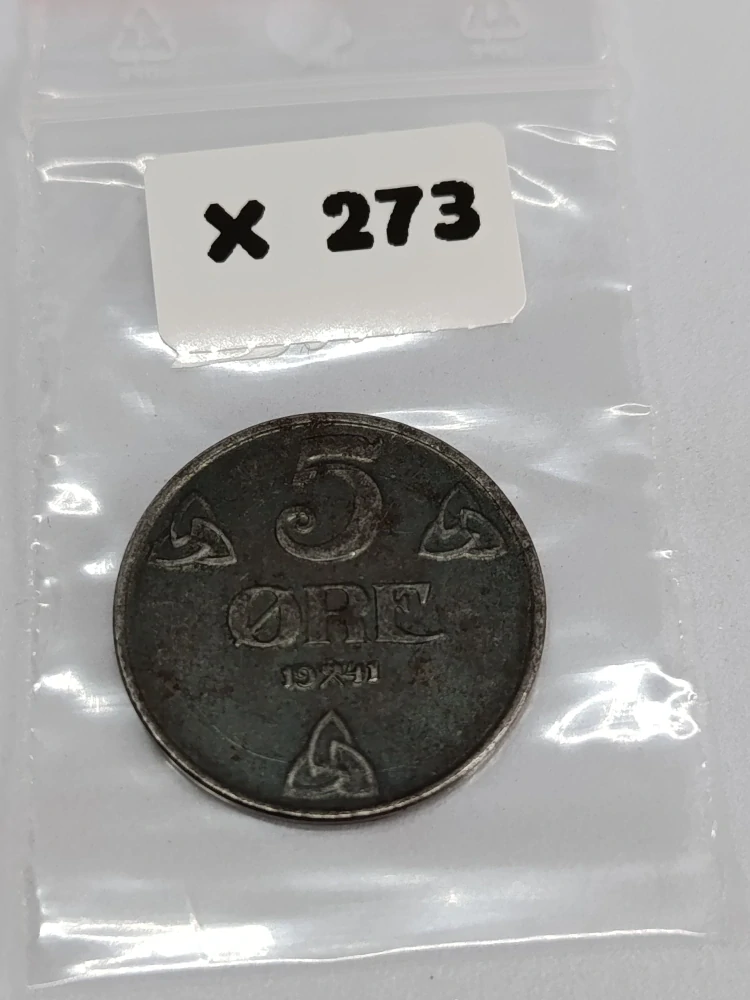 Norsko 5 øre, 1941 Železo /šedivá barva/