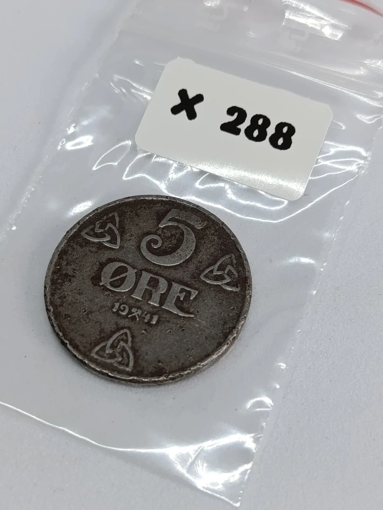 Norsko 5 øre, 1941 Železo /šedivá barva/