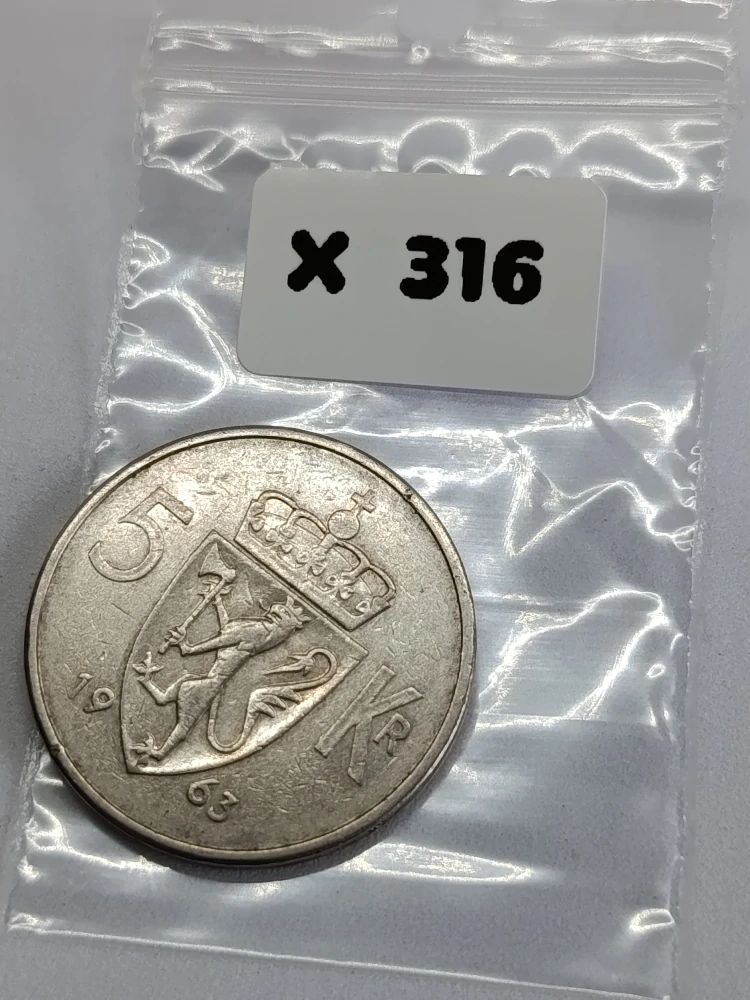 Norsko 5 korun, 1963