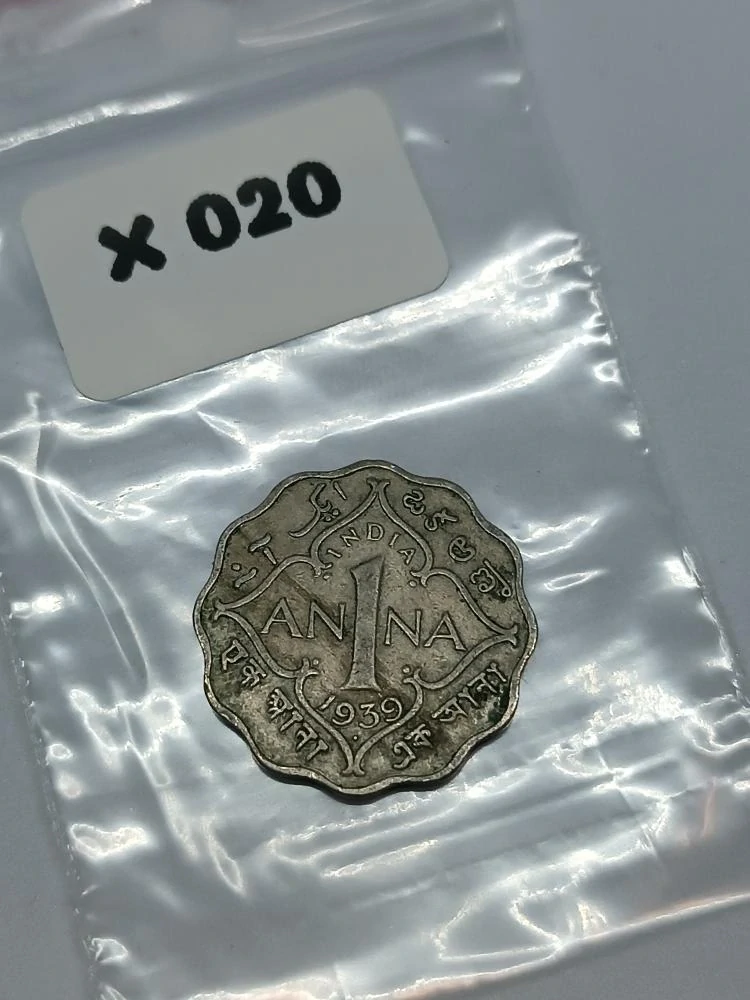 Britská Indie 1 anna, 1939 Mincovna "•"