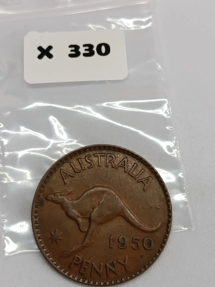 Austrálie 1 pence, 1950 Bez tečky