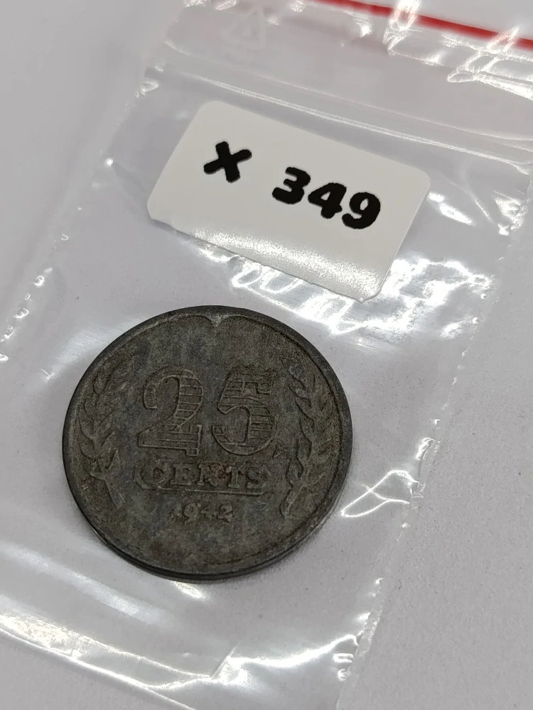 Nizozemsko 25 centů, 1942