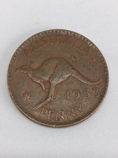 Austrálie 1 pence, 1953 Tečka za "AUSTRALIA." - Mincovna Perth