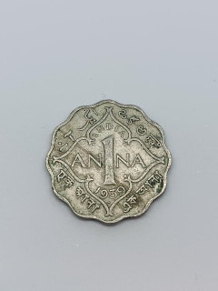 Britská Indie 1 anna, 1939 Mincovna "•"