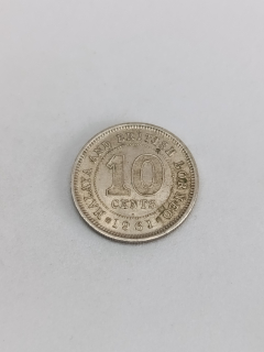 Malajsko a Britské Borneo 10 centů, 1961 Značka mincovny "H" - Heaton, Birmingham